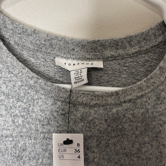 NWT topshop long sleeve gray knit midi sweater dress - Picture 6 of 6